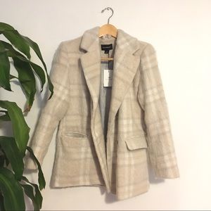 Something Navy Fuzzy Blazer Jacket